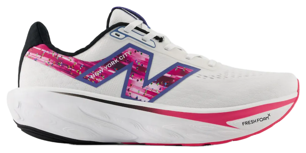 New Balance Fresh Foam X 1080 v14, TCS New York City Marathon edition, white with hi-pink and black.