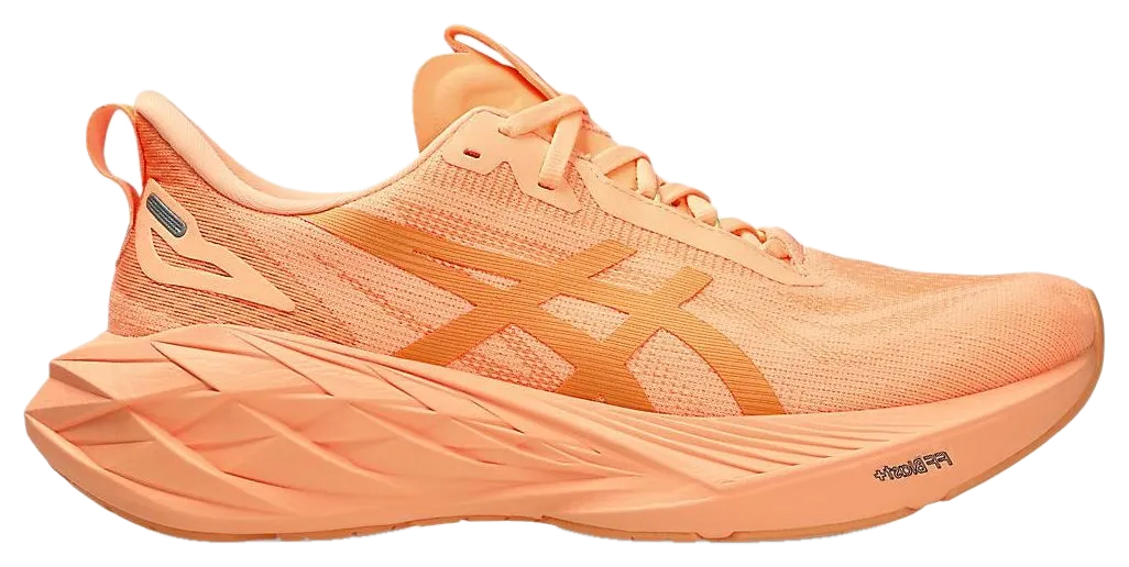 ASICS Novablast 4 in the Bright Sunstone orange colorway.